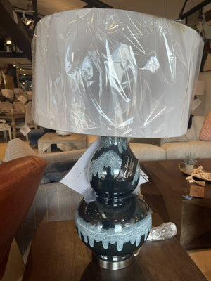 Navy Blue Rain Ceramic Table Lamp