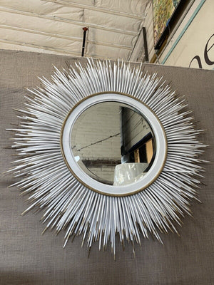 White Porcupine Quill Mirror