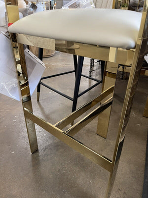 Darla Brass and Leather Bar Stool