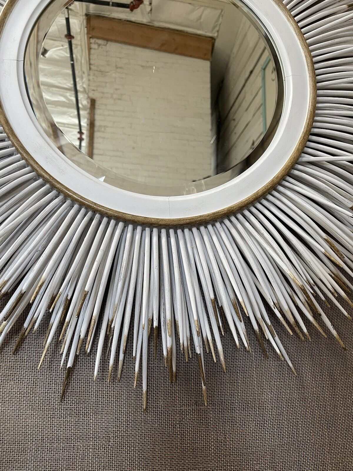 White Porcupine Quill Mirror